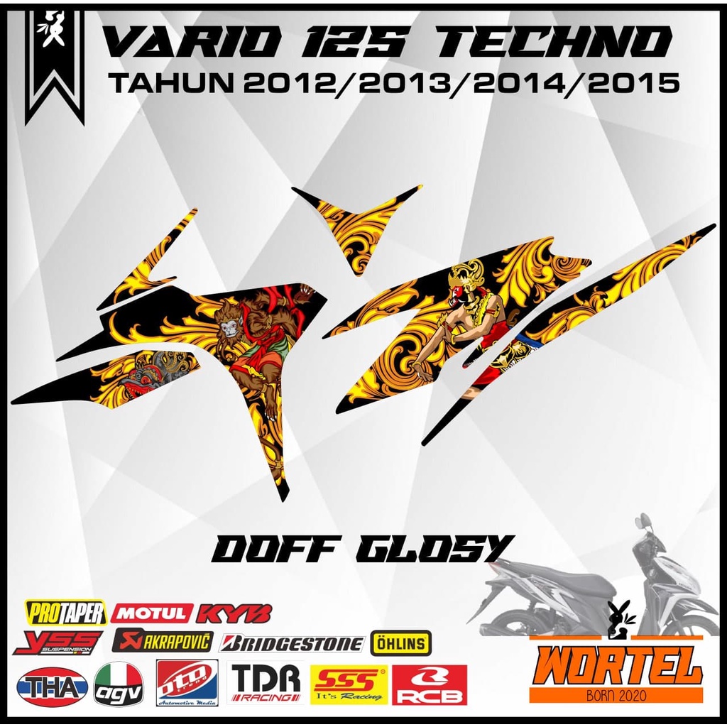 Striping Stiker Lis Decal Motor Vario Techno 125 Wayang (Tahun 2012/2013/2014/2015/Vario 125 Old)