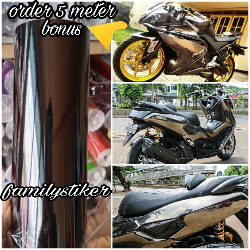 Skotlet Black Crom Skotlet Motor Hitam Crome Metalik Scotlite Sticker Otomotif