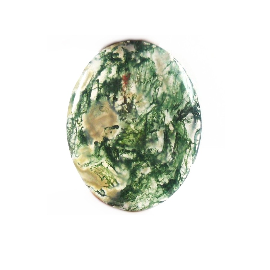 AG097 Oval Cabochon Natural Seaweed Moss Agate 63Ct