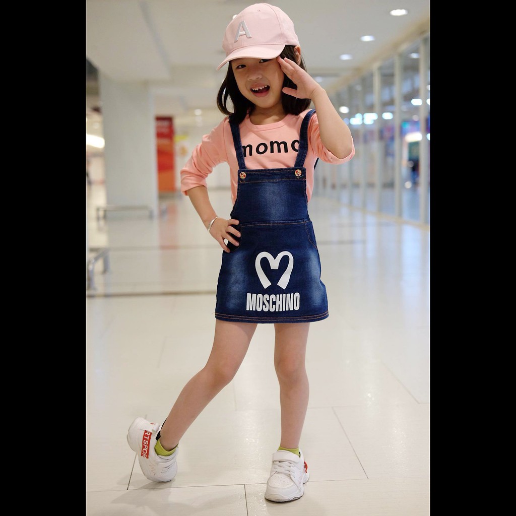 Setelan Overall Dress Momo Set 2in1 (baju, overall)