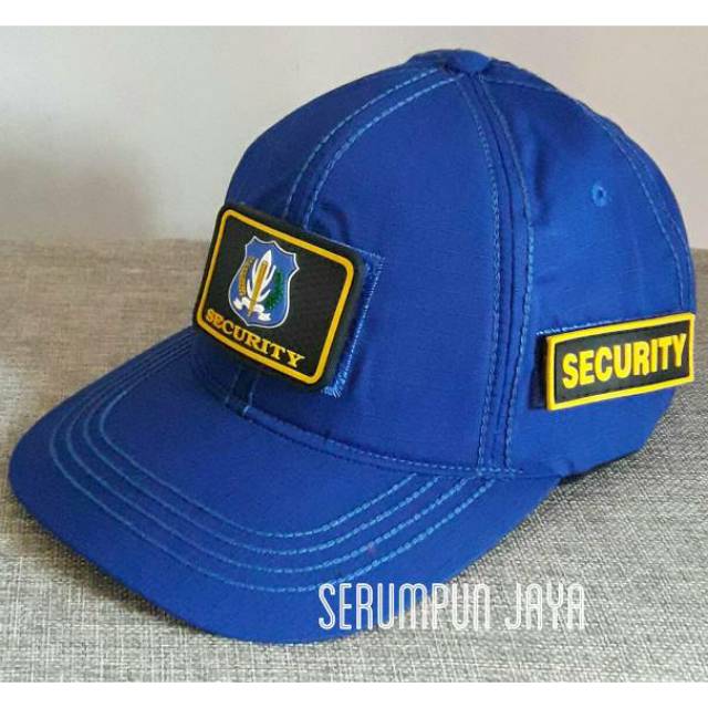 TOPI SECURITY LOGO BIRU - TOPI SECURITY LOGO BIRU 3PATCH VELCRO BIRU