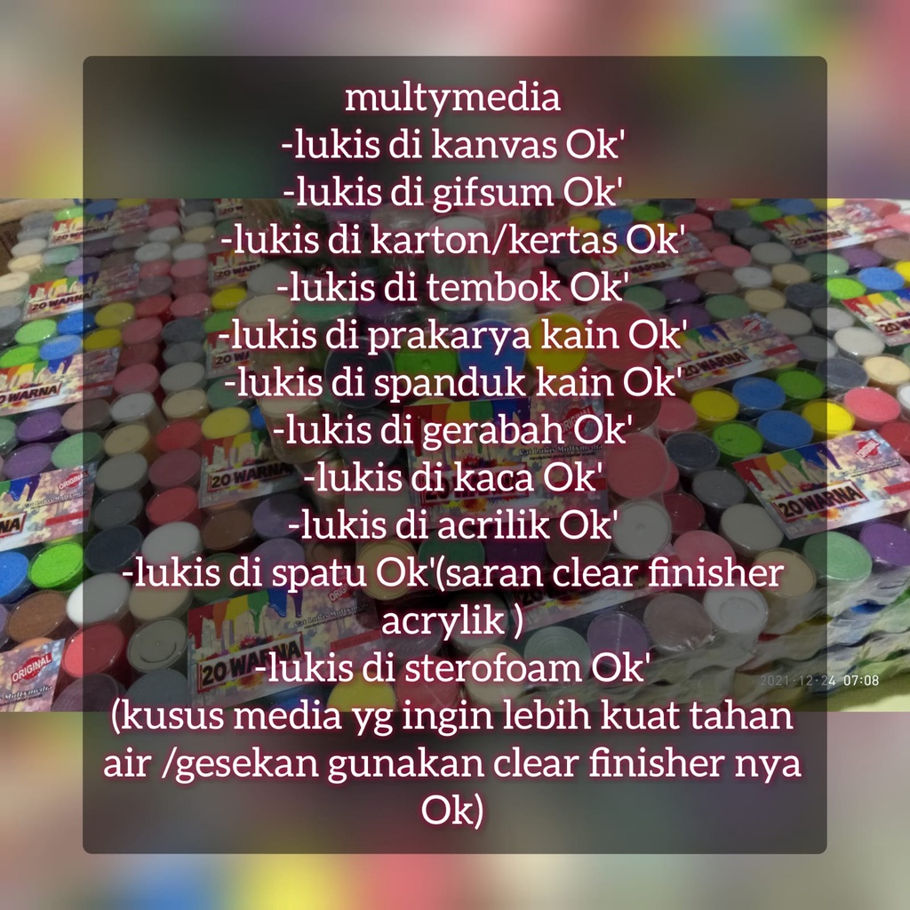 

HJK Cat Lukis Akrilik 1 Set 5 Warna 100ml Anti Pudar