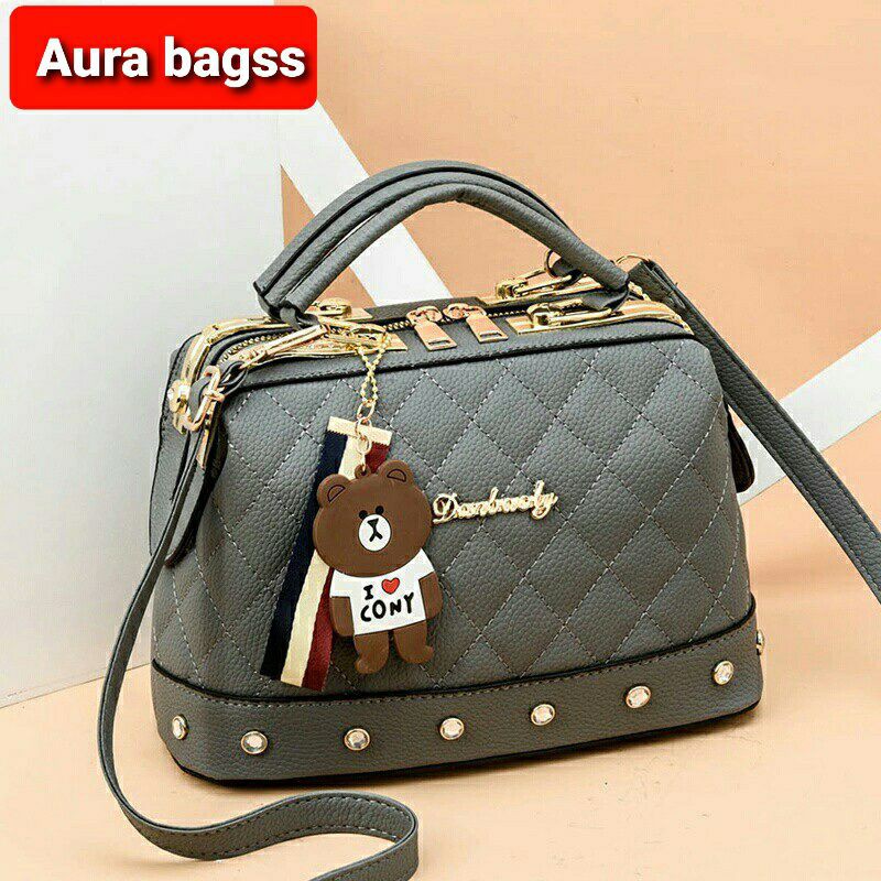 &quot;aurabagss&quot; - Tas Wanita Tas Selempang Top Handle Denice &quot;TAEYON&quot;/ Tas Doctor / Tas Selempang Wanita Motif Bordir Timbul Terbaru 2023