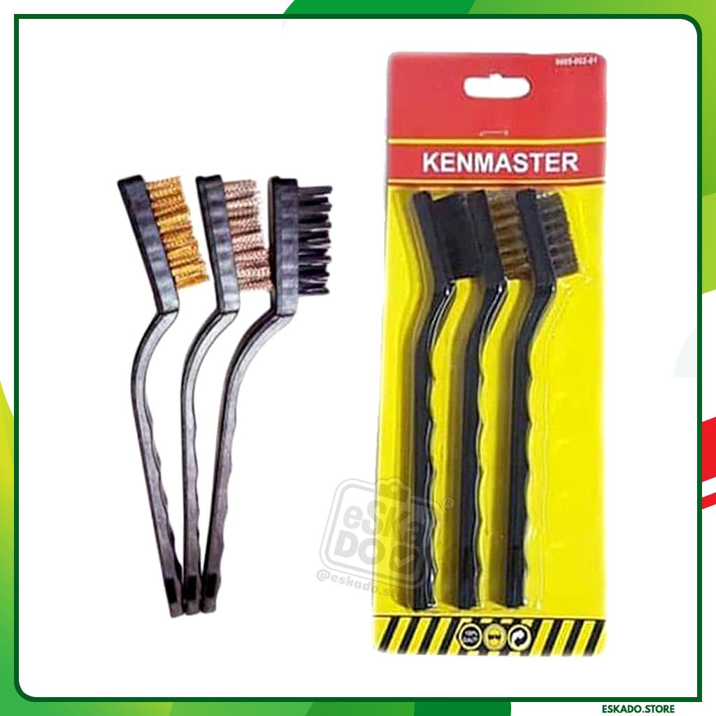 Sikat Kawat Mini 3 in 1 Set Kenmaster / Sikat Baja / Sikat Kuningan