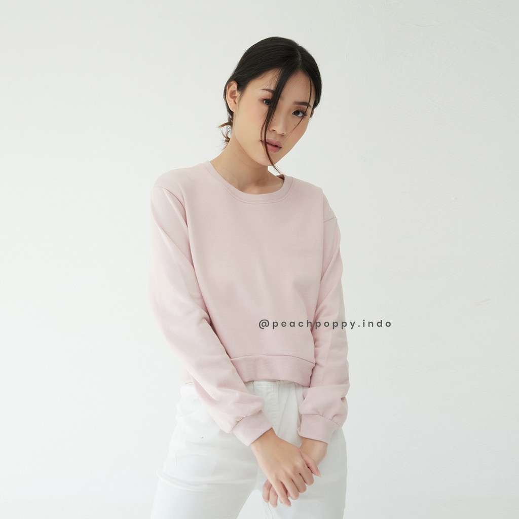 Peach Poppy Sumi Sweater - Atasan Outerwear Wanita Crop Pastel All Size