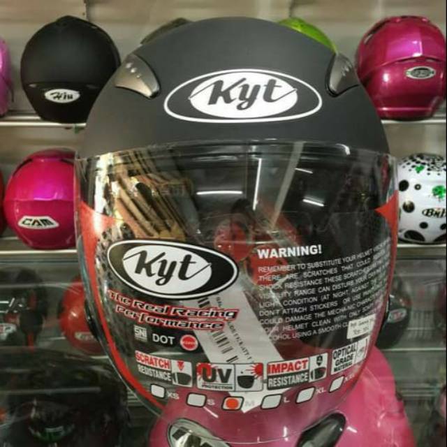 Helm KYT double visor galaxy hitam doff