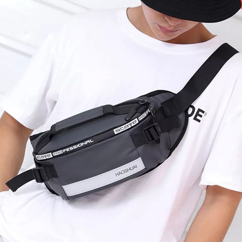 Waistbag - TRM WATERPROOF SPORT 1AX802 Hitam Bisa Muat Banyak Y18 Pria &amp; Wanita Selempang/Pinggang