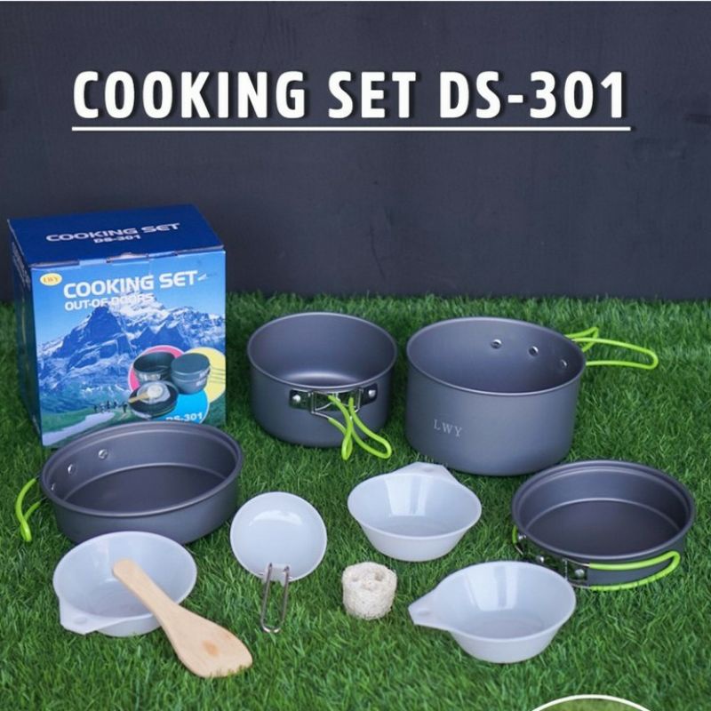 COOKING SET DS308 / ALAT MASAK CAMPING COOKINGSET DS 308 /COOKING SET DS 308 / NESTING CAMPING / ALAT MASAK KEMAH