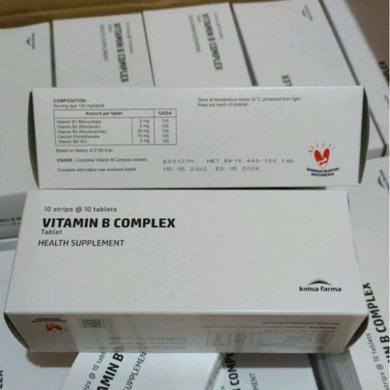 Jual VITAMIN B COMPLEX PRODUK ORIGINAL KIMIA FARMA KEMASAN BARU