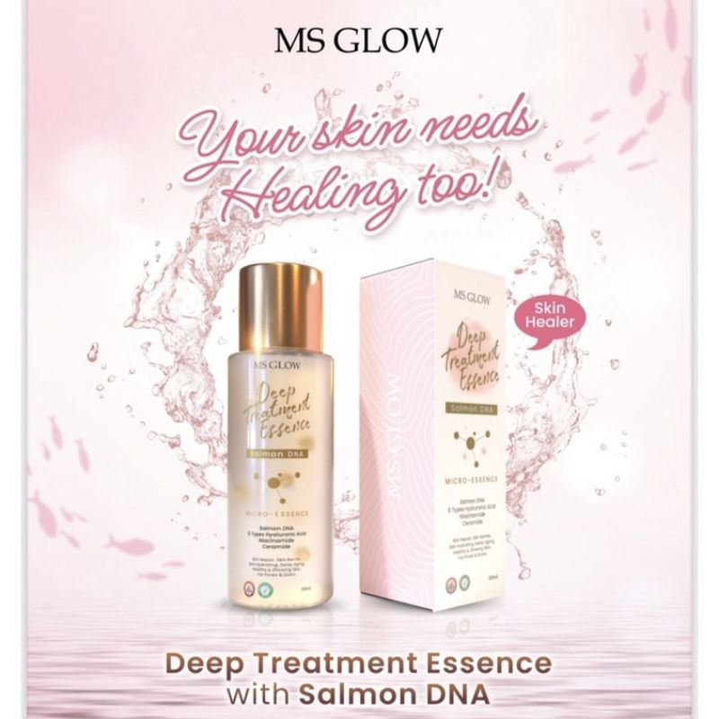 [NEW] DTE SALMON DNA MS GLOW TERBARU | MS Glow Deep Treatment Essence Salmon DNA Serum | Deep Treatment Essence Centella Asiatica DTE DNA Salmon MsGlow Original Terbaru