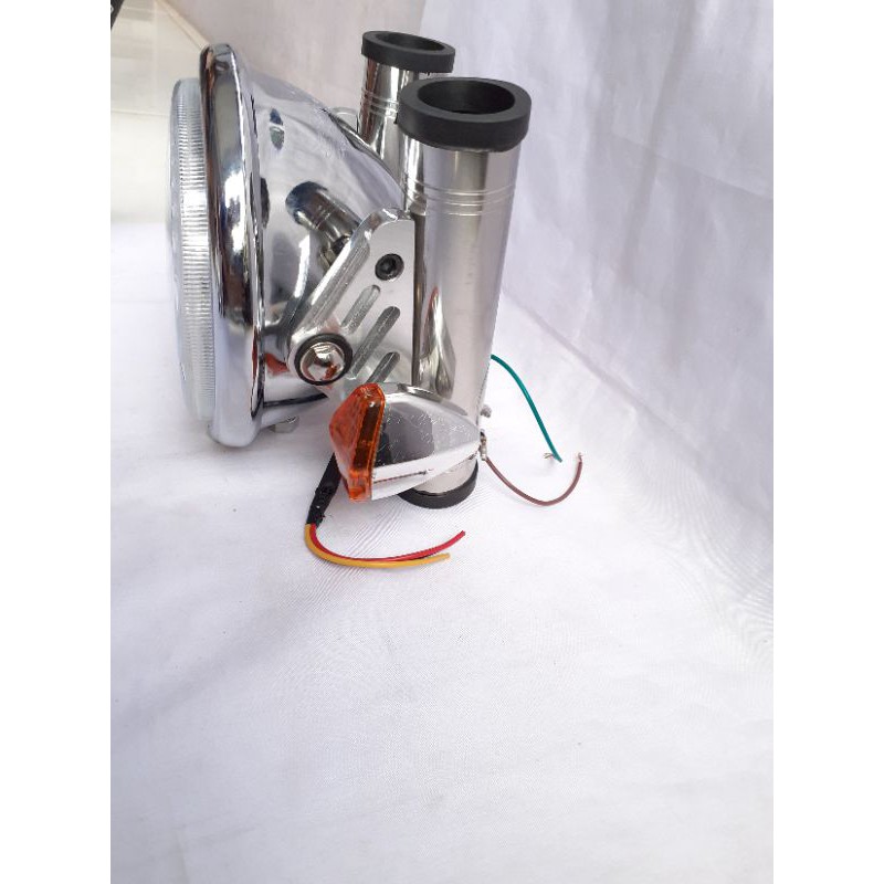 Kupingan Stenlis CNC As31 Set Lampu jute H4 LED Merk Ride It +Riting Diamond