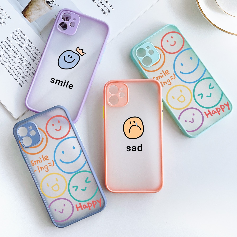 Hard Case Motif Smiley Untuk Iphone 11 12 13 Pro Max Mini X XS Max XR 7 8 6 6S Plus SE 2020