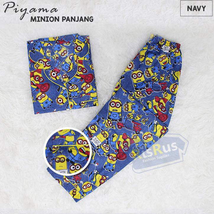 RISRUS FASHION CP MINION NAVY BAJU TIDUR WANITA DEWASA BAJU PIYAMA CEWE CEWEK KATUN JEPANG Glz,.