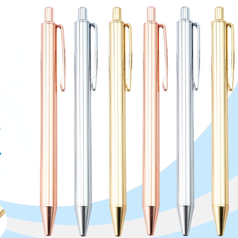 1pc Pulpen Roller Mewah Bahan Metal Untuk Sekolah / Kantor