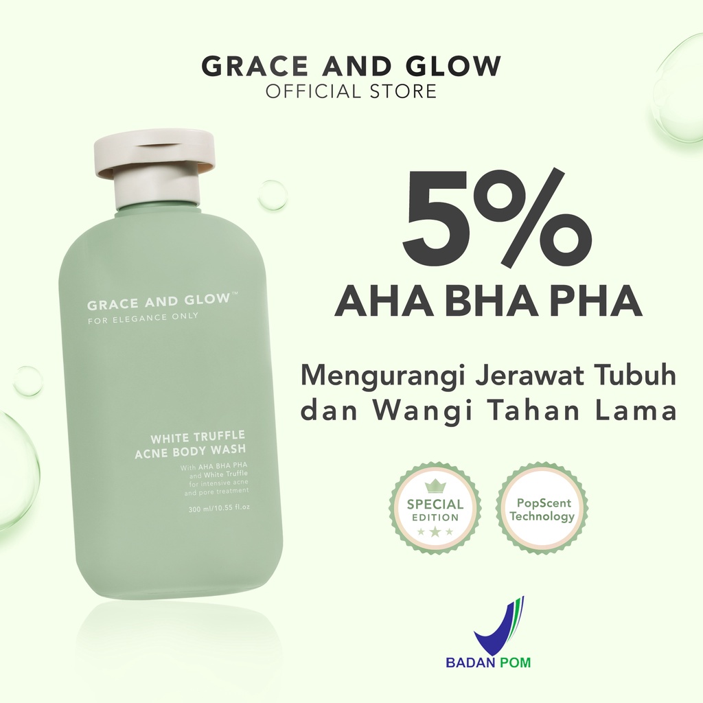 Grace and Glow White Truffle Acne Body Wash - SABUN GRACE AND GLOW ACNE HIJAU JERAWAT