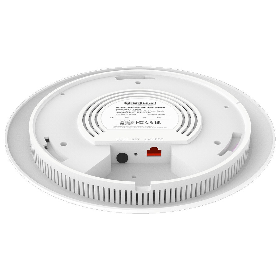 TotoLink AC1200 Wireless Dual Band Ceiling Mount AP - CA1200-PoE