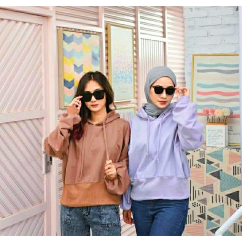 hoodie oversize wanita terbaru 2021 (rib bsr)