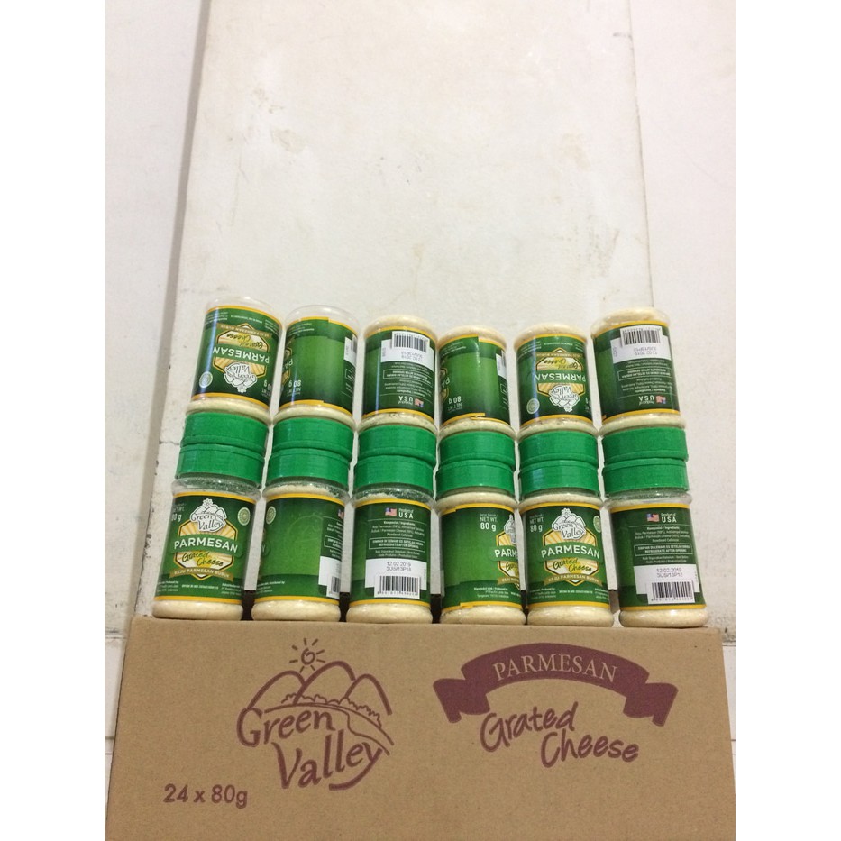 

DISKON KEJU PARMESAN BUBUK GREEN VALLEY GRATED CHEESE 80 GR !!!