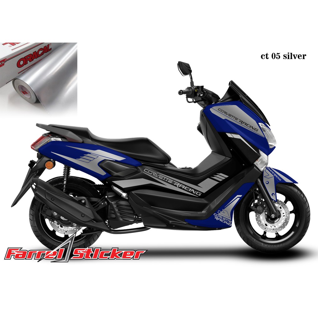 stiker nmax biru sticker stripping silver ct 05