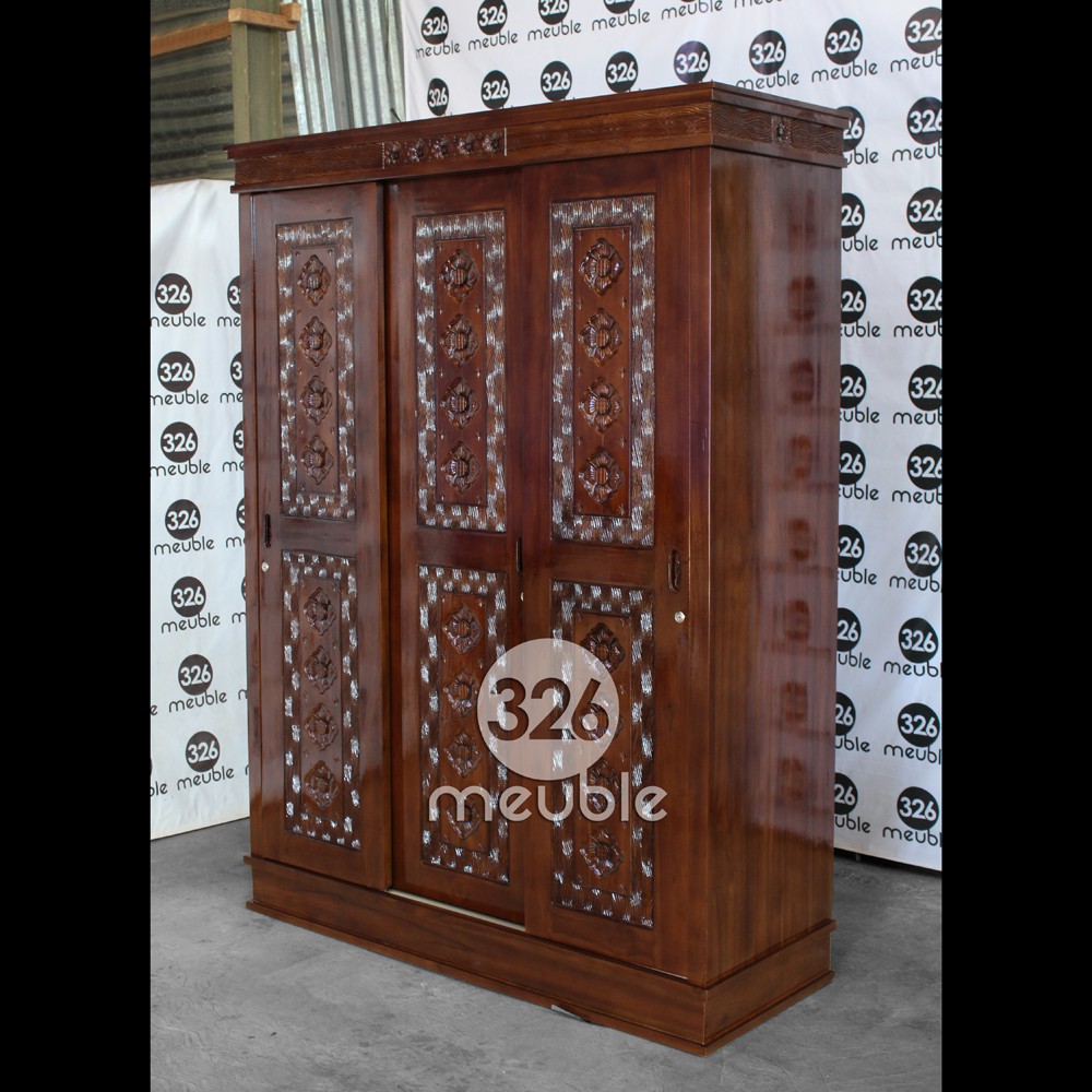 Lemari Pakaian Minimalis 2 Pintu Geser Double Mirror Side Shopee