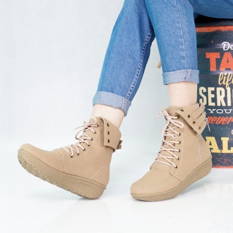 Sepatu Boots Wanita Cewek Bandung Premium Original Lokal