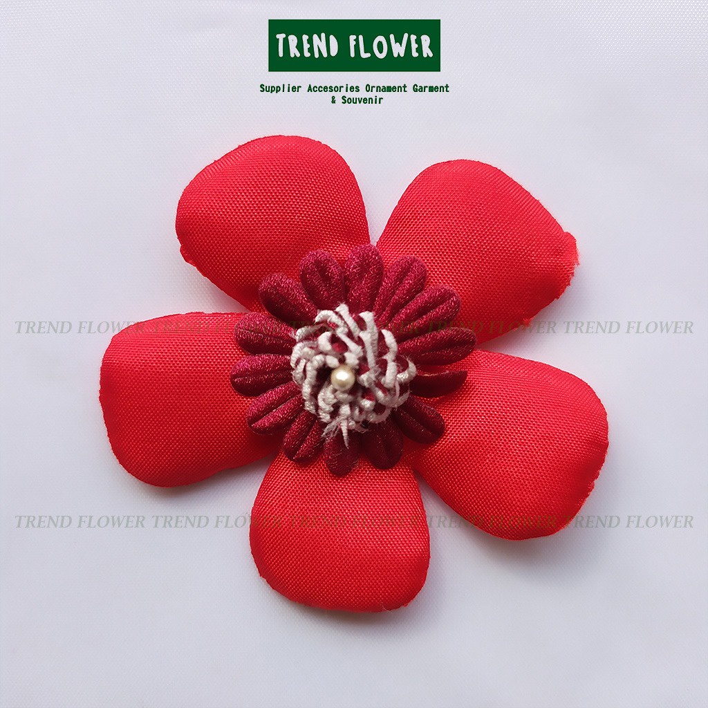 

bunga bintang merah cerah daun 2 gold - aksesoris_hiasan souvenir hampers