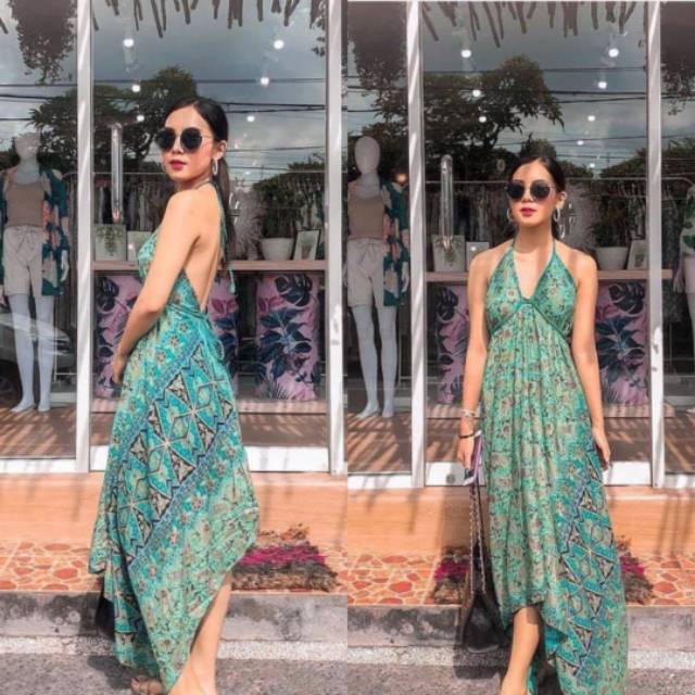 Dress pesta piramid tali ethnik bali Shopee Indonesia Dress pesta piramid tali ethnik bali Shopee Indonesia