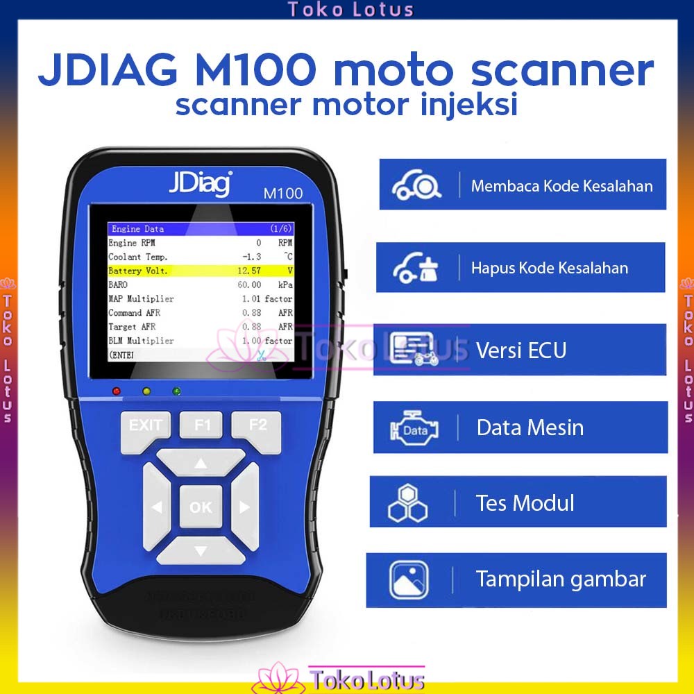 [COD] JDiag m100 Scanner injeksi Scaner Motor Injeksi,OBD2 Diagnosis Kesalahan, DTC, ABS  Motor HONDA YAMAHA &amp; OBD2 diagnosis tool jdiag m100