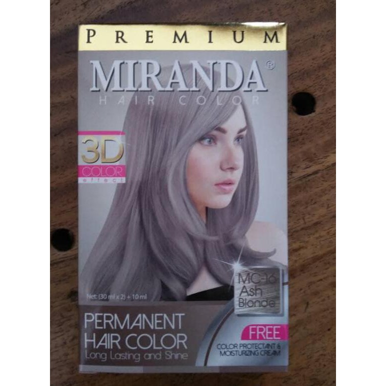 Termurah Cat Pewarna Rambut Permanent Miranda Ash Blonde Mirip Abu Abu