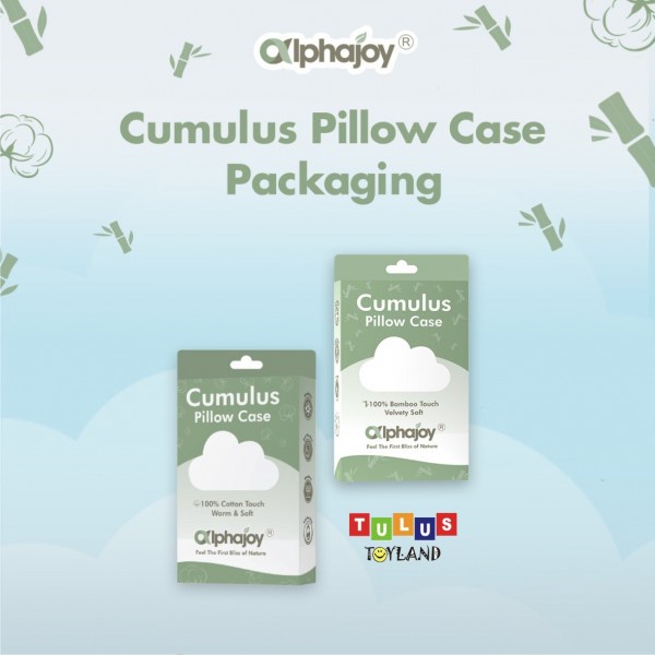 Sarung Bantal Alphajoy CUMULUS Pillow Case Bamboo Organic Cotton Premium Jacquard Wedge Pillowcase Anak Bayi anti alergi halus lembut