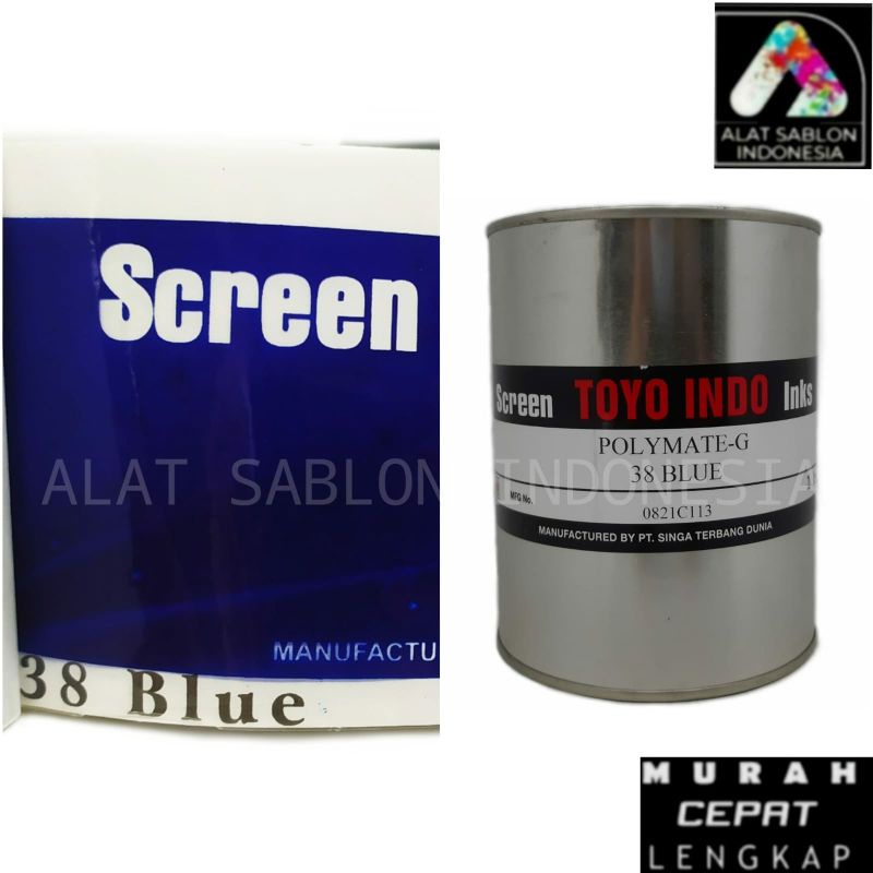 

TINTA TOYO POLYMATE BLUE G38 BIRU TINTA SABLON PLASTIK 1KG