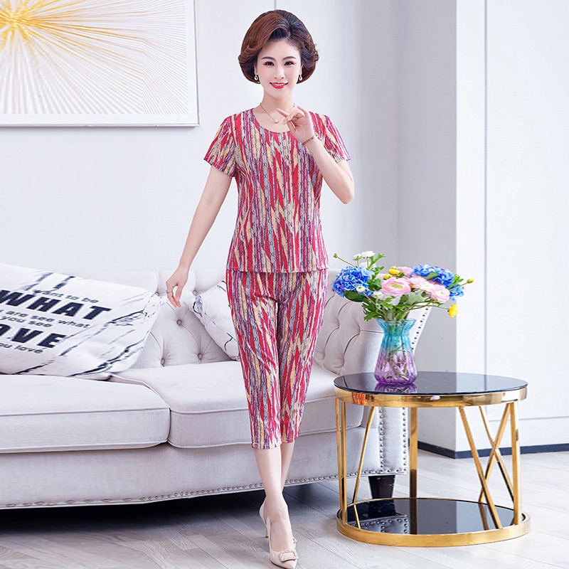 HUES.ID Pakaian Wanita Baju Tidur Piyama Lengan Pendek Import Fit to XXL 4068