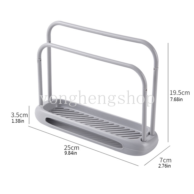 Rak Holder Handuk / Spons Cuci Piring Dapat Dilepas Untuk Wastafel Dapur / Kamar Mandi