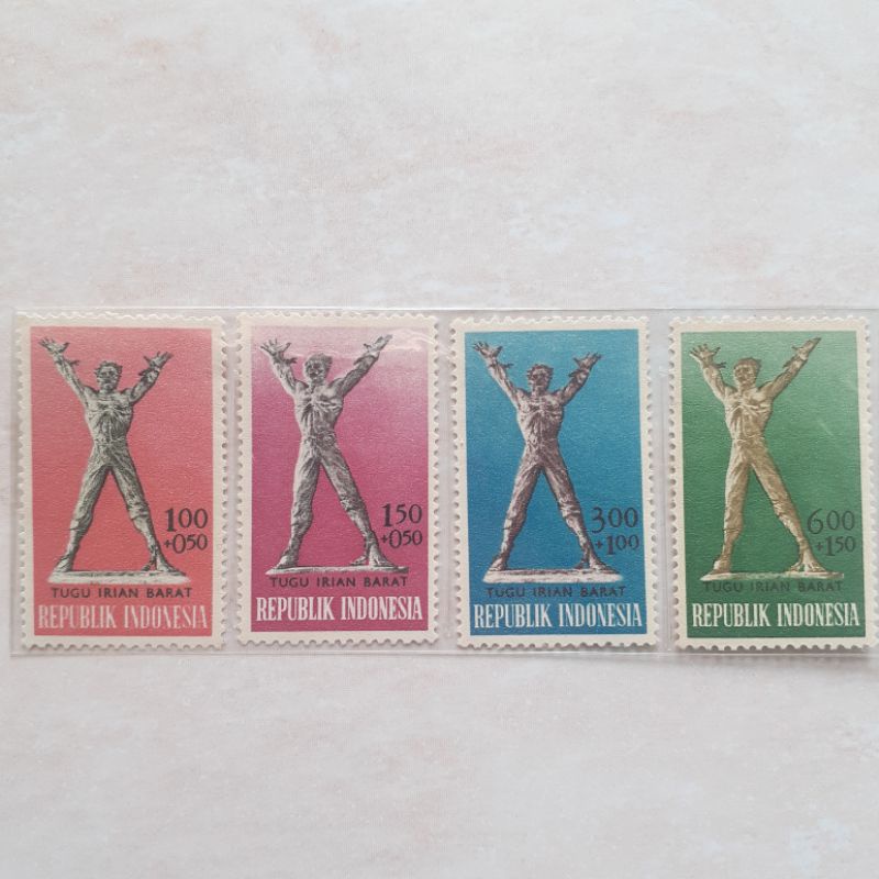 

(A) Perangko Indonesia Tugu Irian Barat Tahun 1963 set lengkap - 4pcs