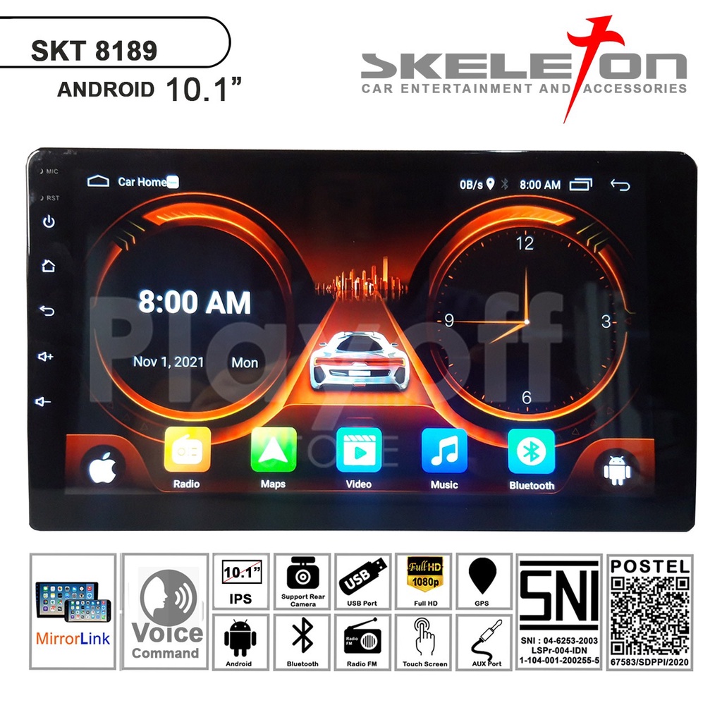 2 din Head Unit Android 10 inch Voice Command Skeleton 8189 Double Din Bluetooth GPS Mirrorlink