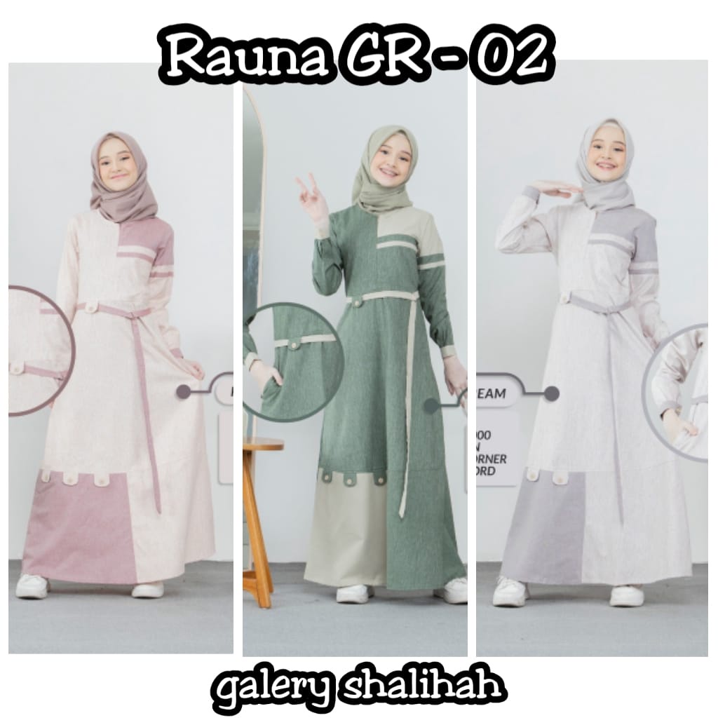 Gamis Remaja Rauna Terbaru / RGR - 02 / Dress / Maxy / Fashion Muslim