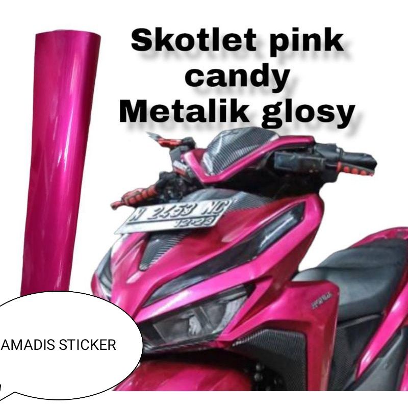 STIKER SKOTLET PINK CANDY SKOTLET MOTOR METALIK PINK