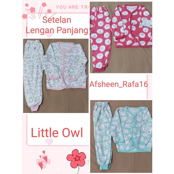 Little Owl Piyama / Setelan Baju Kancing Panjang + Celana Panjang