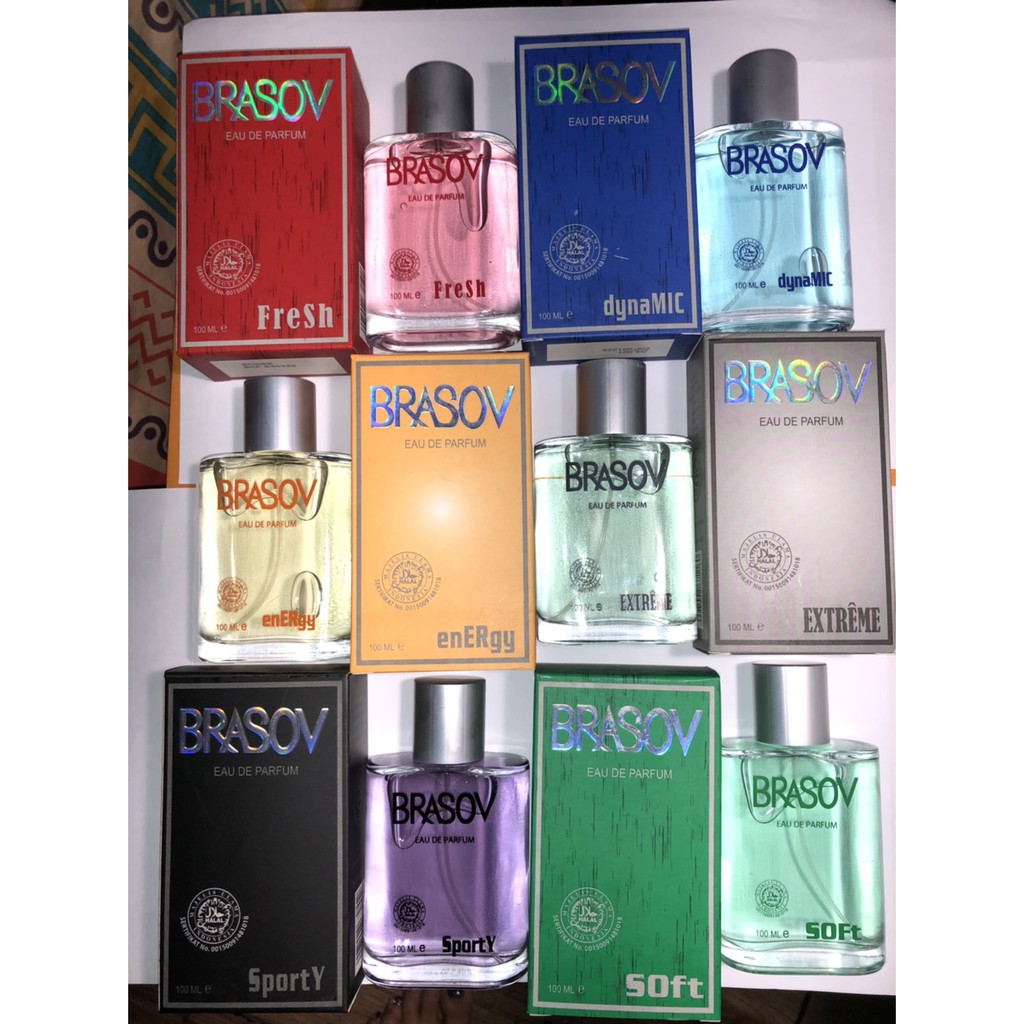 BRASOV EDP Parfum Unisex 100 ML Eau De Original Parfum HALAL BPOM Perfume Spray Extrem Lovely Energy