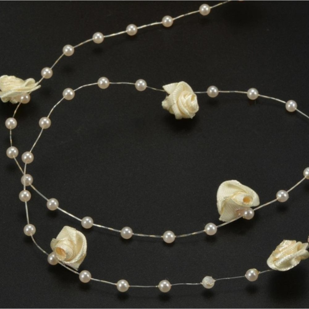 hiasan mutiara mawar CREAM meteran Shopee Indonesia hiasan mutiara mawar CREAM meteran Shopee Indonesia
