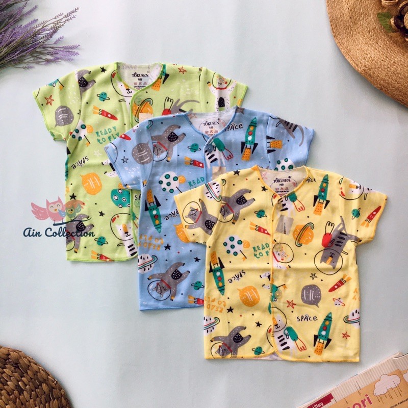 3 PCS BAJU ATASAN PENDEK NEWBORN DEFECT / REJECT PABRIK MURAH MEREK TOKUSEN BAHAN KATUN