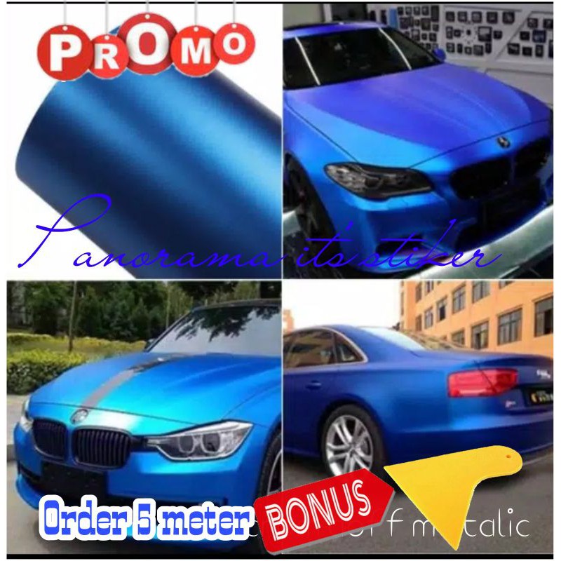 scotlite motor warna biru metalic /sticker motor metalic /skotlet sticker motor warna biru doff