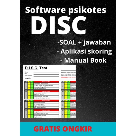software psikotes DISC / alat psikotest / software psikotest / DISC / alat scoring / tools psikotest