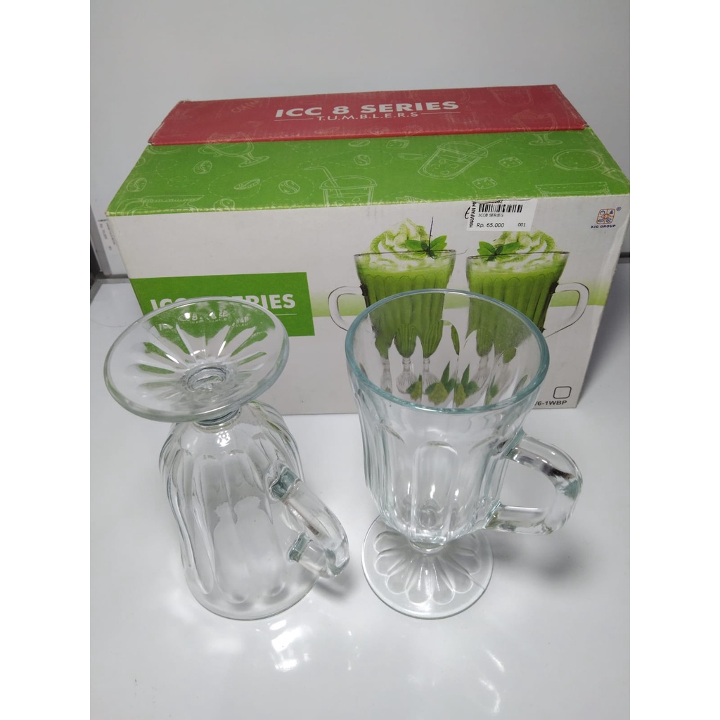 GELAS JUICE TANGKAI / GELAS GAGANG KACA 400 ML - KIG GROUP