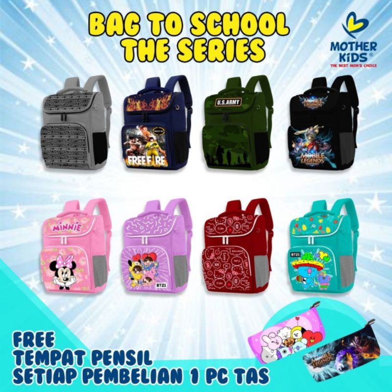 Bag To School The Series By Mother Kids | Tas Anak Sekolah Laki Laki Dan Perempuan