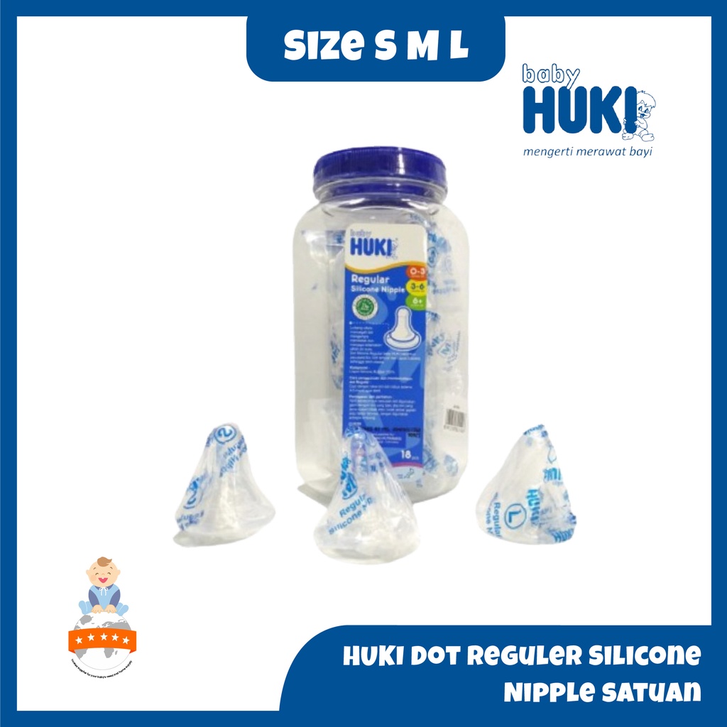 HUKI Dot Reguler Silicone Nipple Size S M L