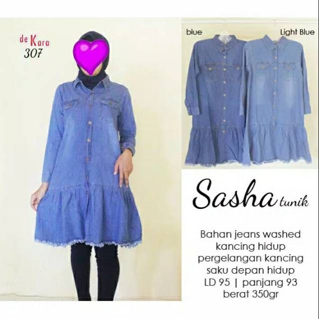 Tunik jeans/ tunik/ tunik seleb/ Tunik jeans terbaru 2021 kekinian Tunik jeans import model baru