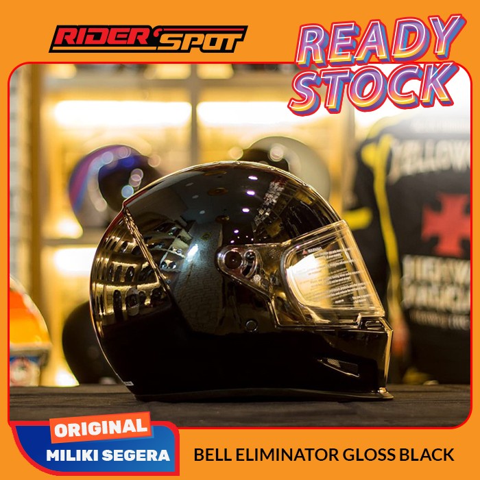 Helm Motor Bell Eliminator Gloss Black Full Face Original Helmet Touring