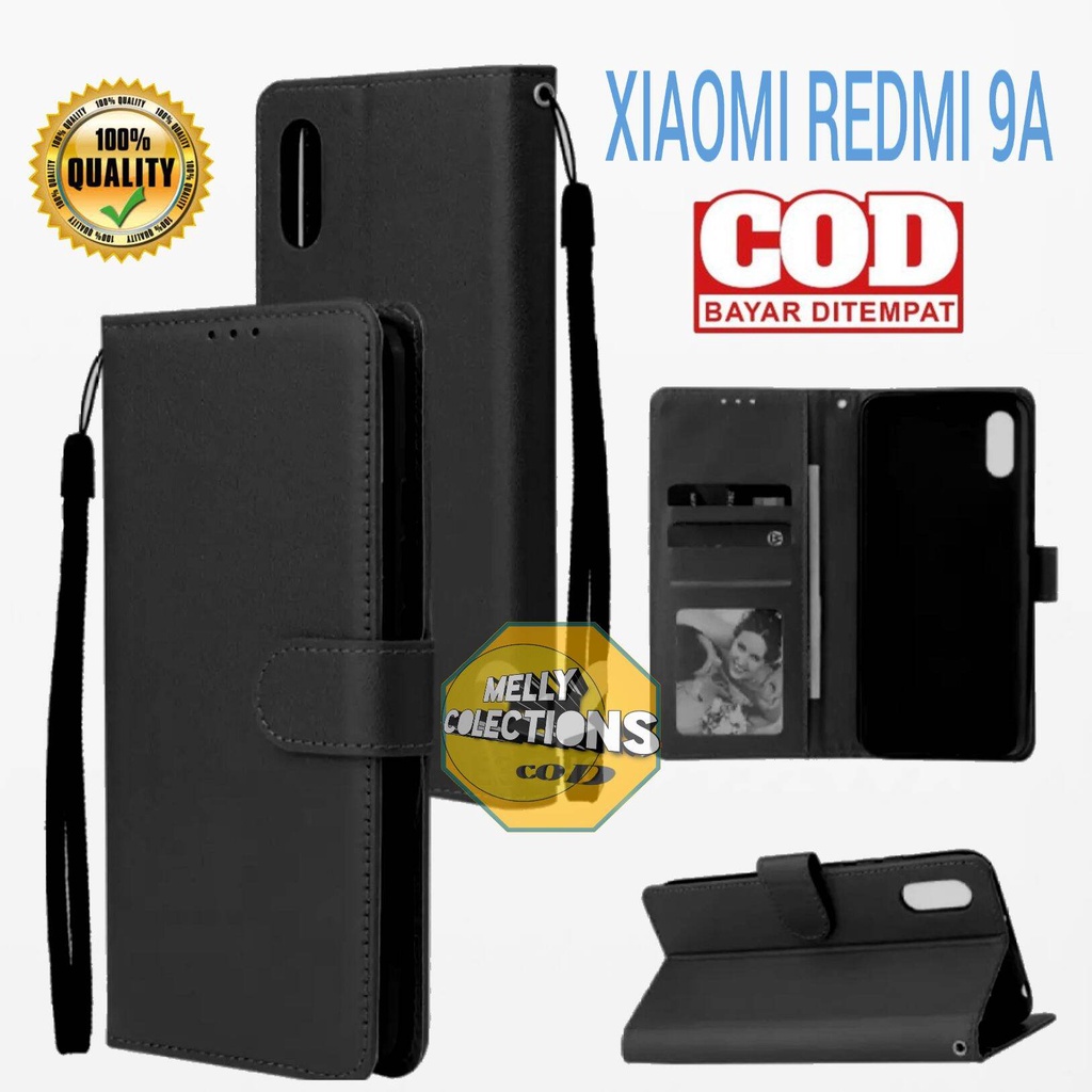 Xiaomi Redmi 9A LEATHER CASE PREMIUM-FLIP WALLET CASE KULIT UNTUK Xiaomi Redmi 9A - CASING DOMPET-FL