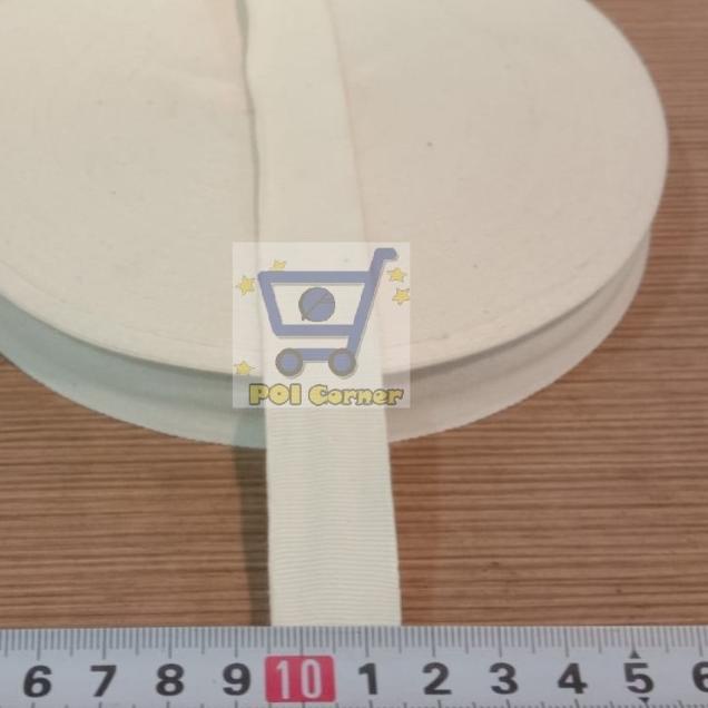 

Pita Label Katun Polos Dasar Krem 2cm / Twill Tape Label Polos